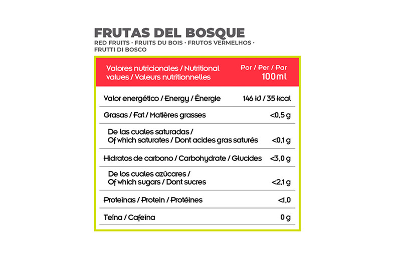 Kombucha frutas del bosque nutricional